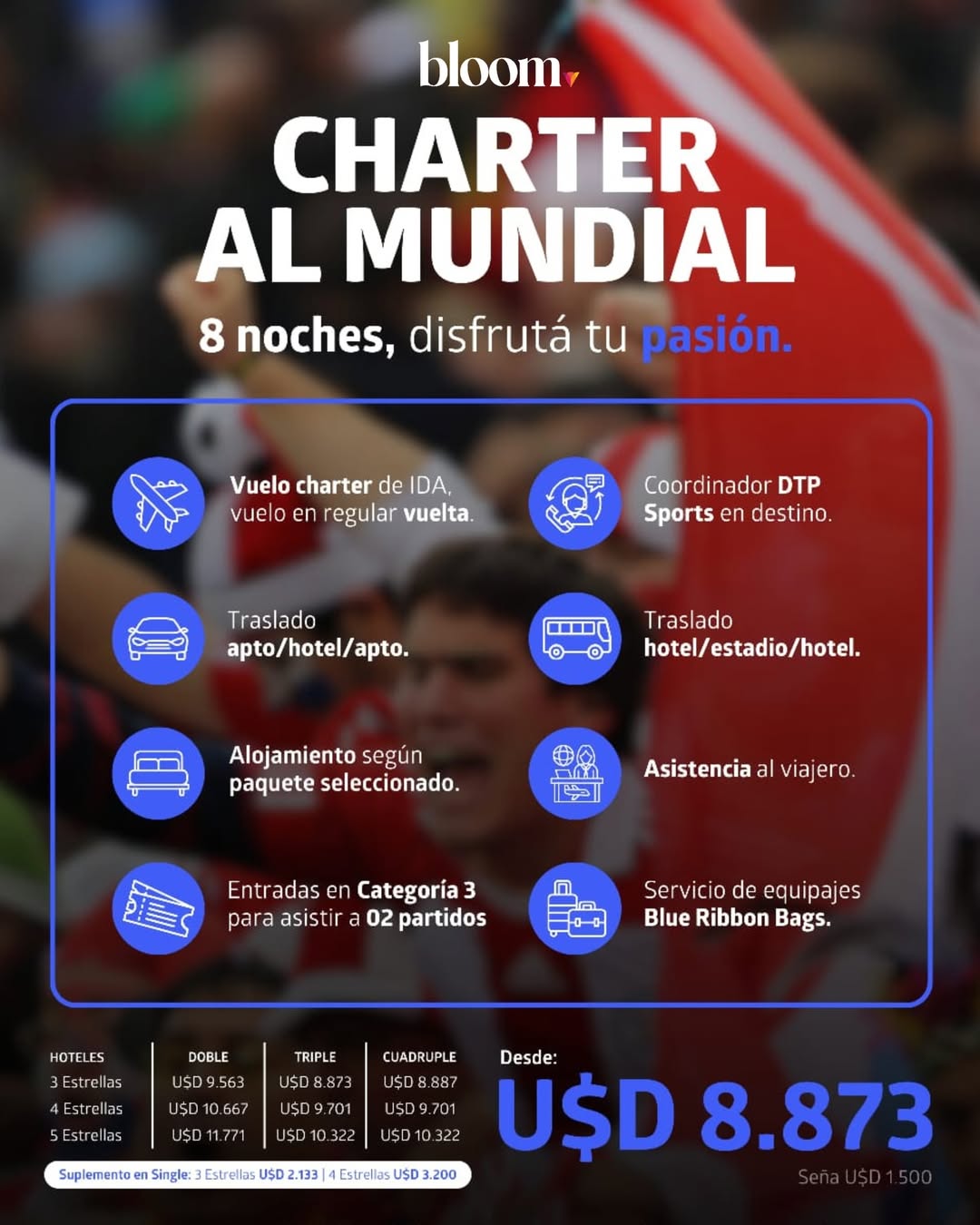 Charter al Mundial – 8 Noches