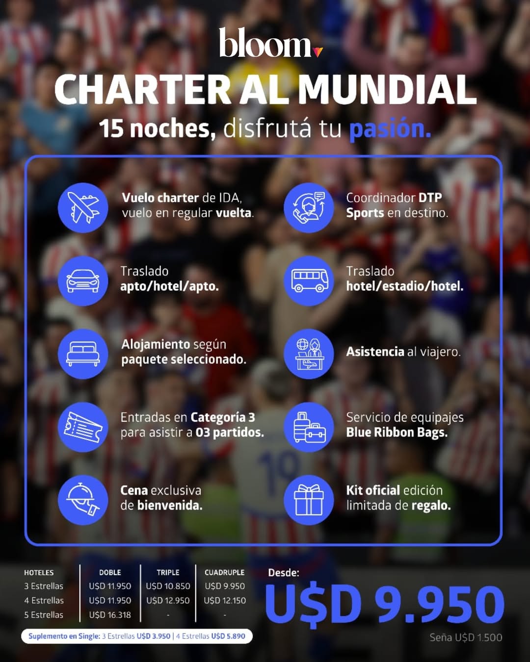 Charter al Mundial – 8 Noches