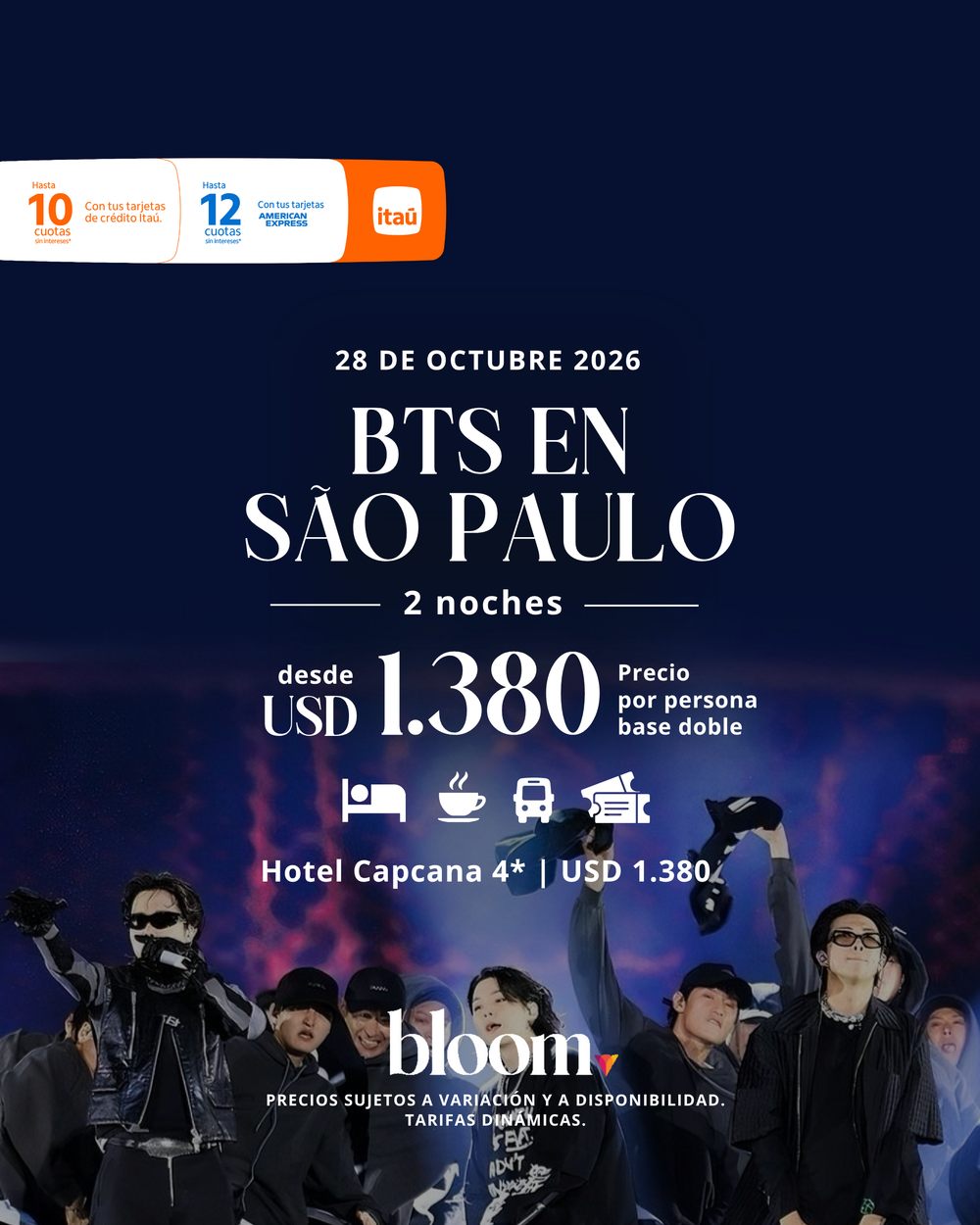 BTS en São Paulo - Octubre - 2 noches