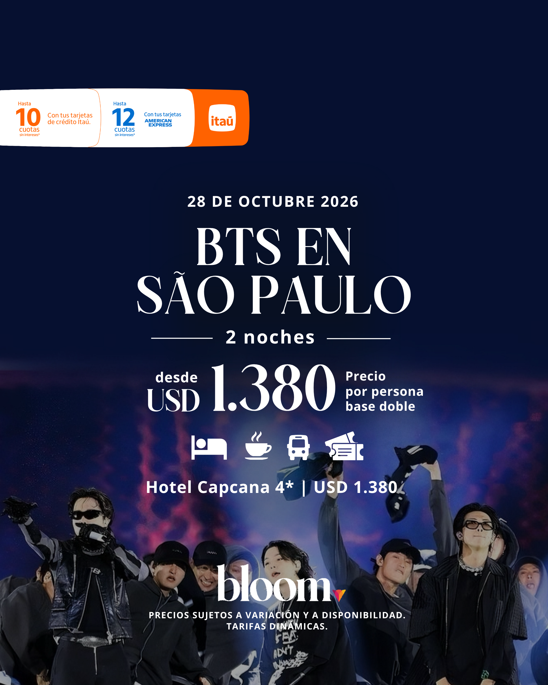 BTS en São Paulo - Octubre - 2 noches