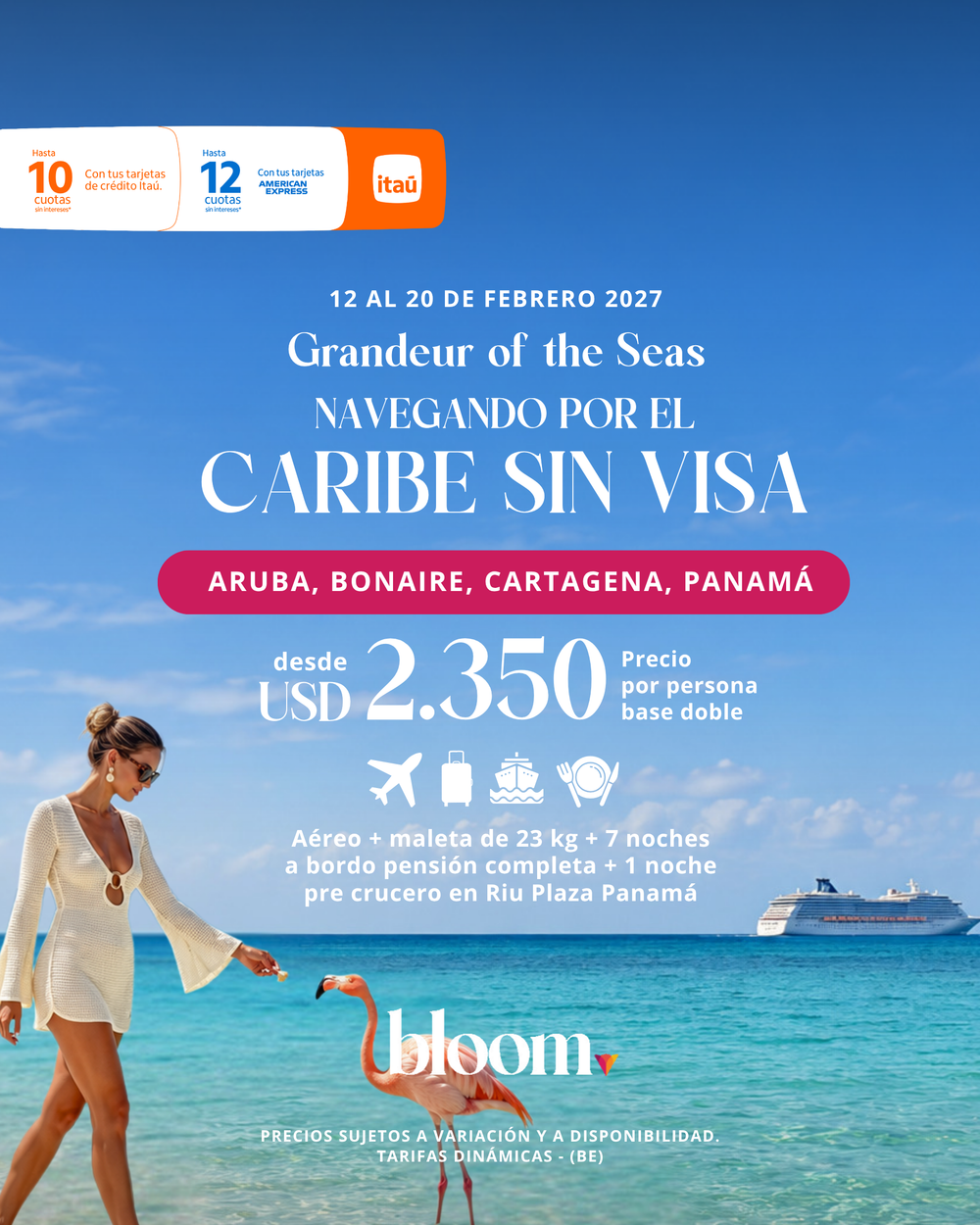 Caribe sin visa - 7 noches a bordo - Febrero 2027