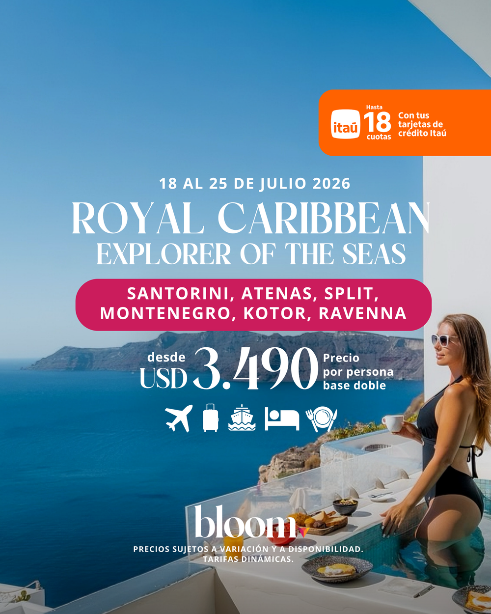 Santorini, Atenas, Split a bordo del Royal Caribbean - Julio 2026