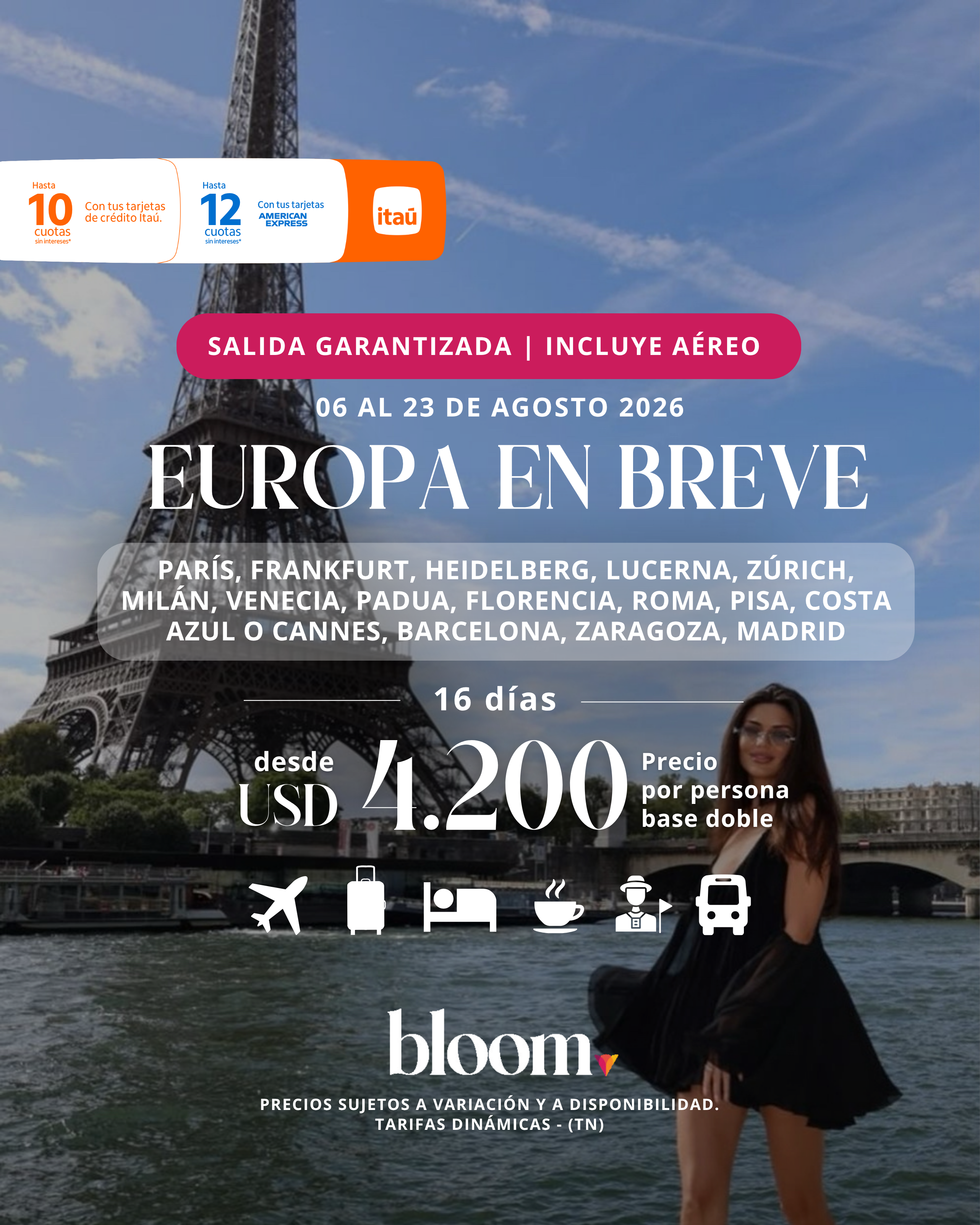 Europa en Breve - Salida Garantizada Agosto 2026 con aéreo - 16 días