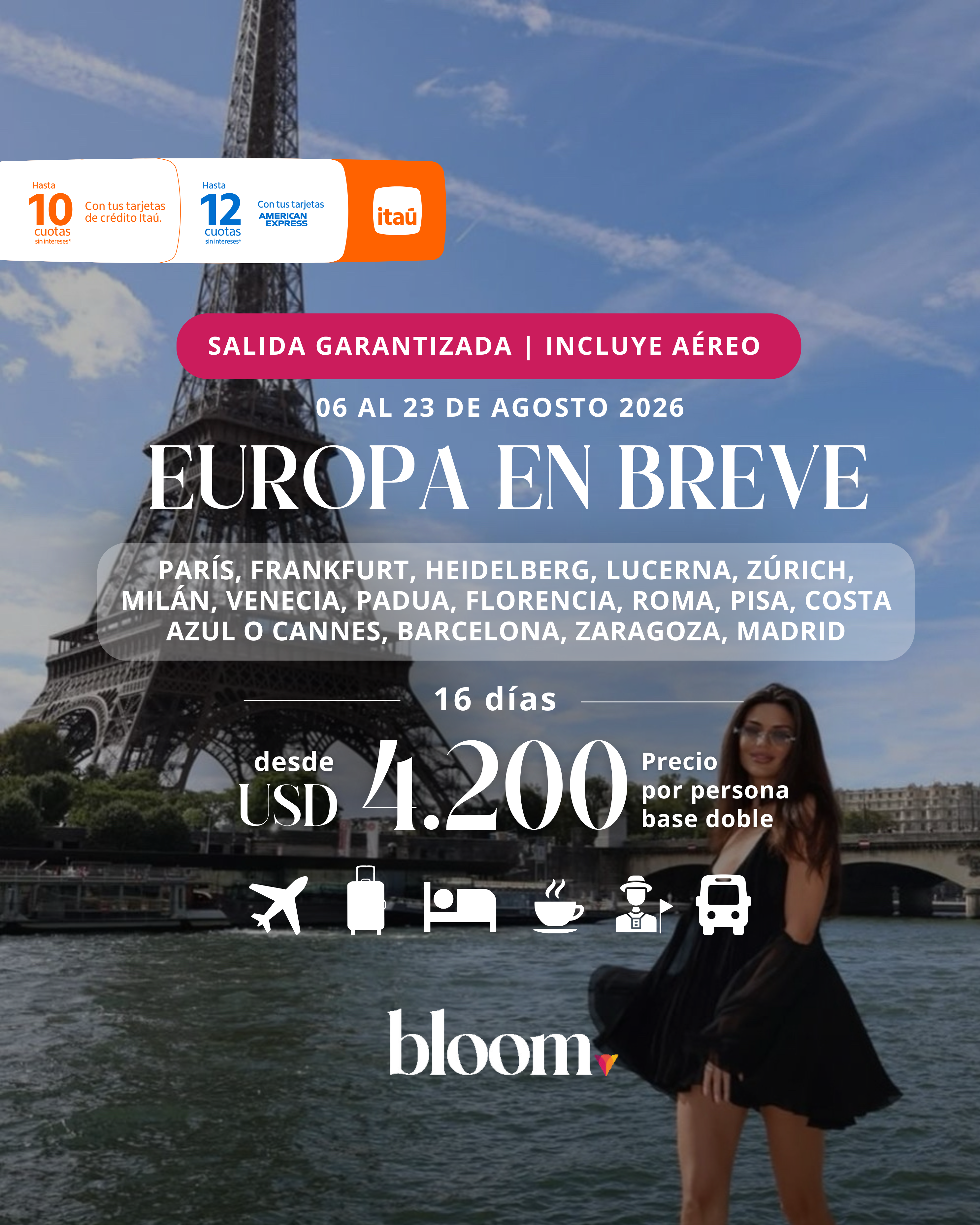 Europa en Breve - Salida Garantizada Agosto 2026 con aéreo - 16 días