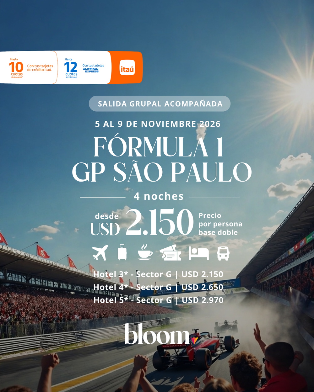 Fórmula 1 GP São Paulo - Noviembre - 4 noches