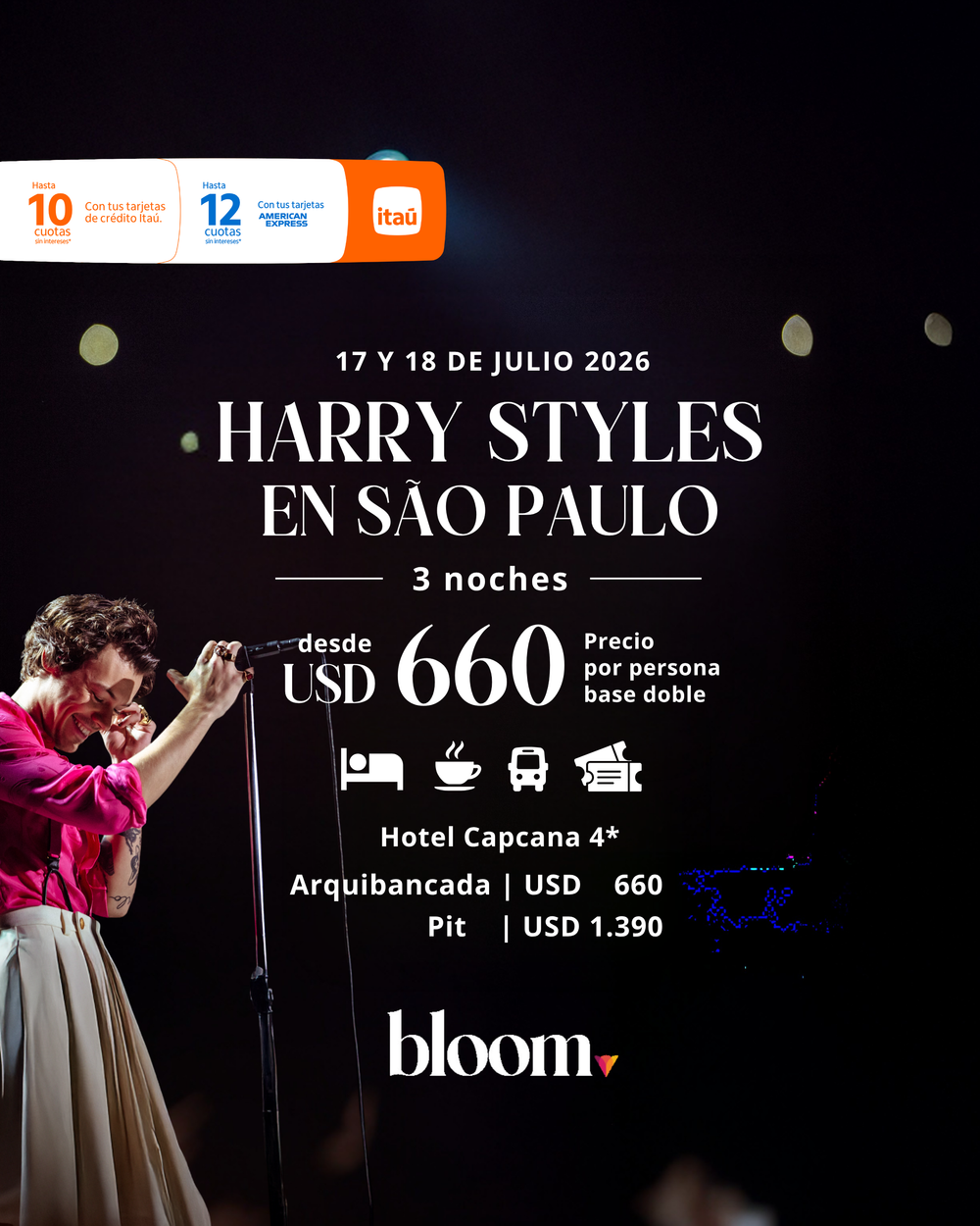 Harry Styles en São Paulo - Julio 2026 - 3 noches