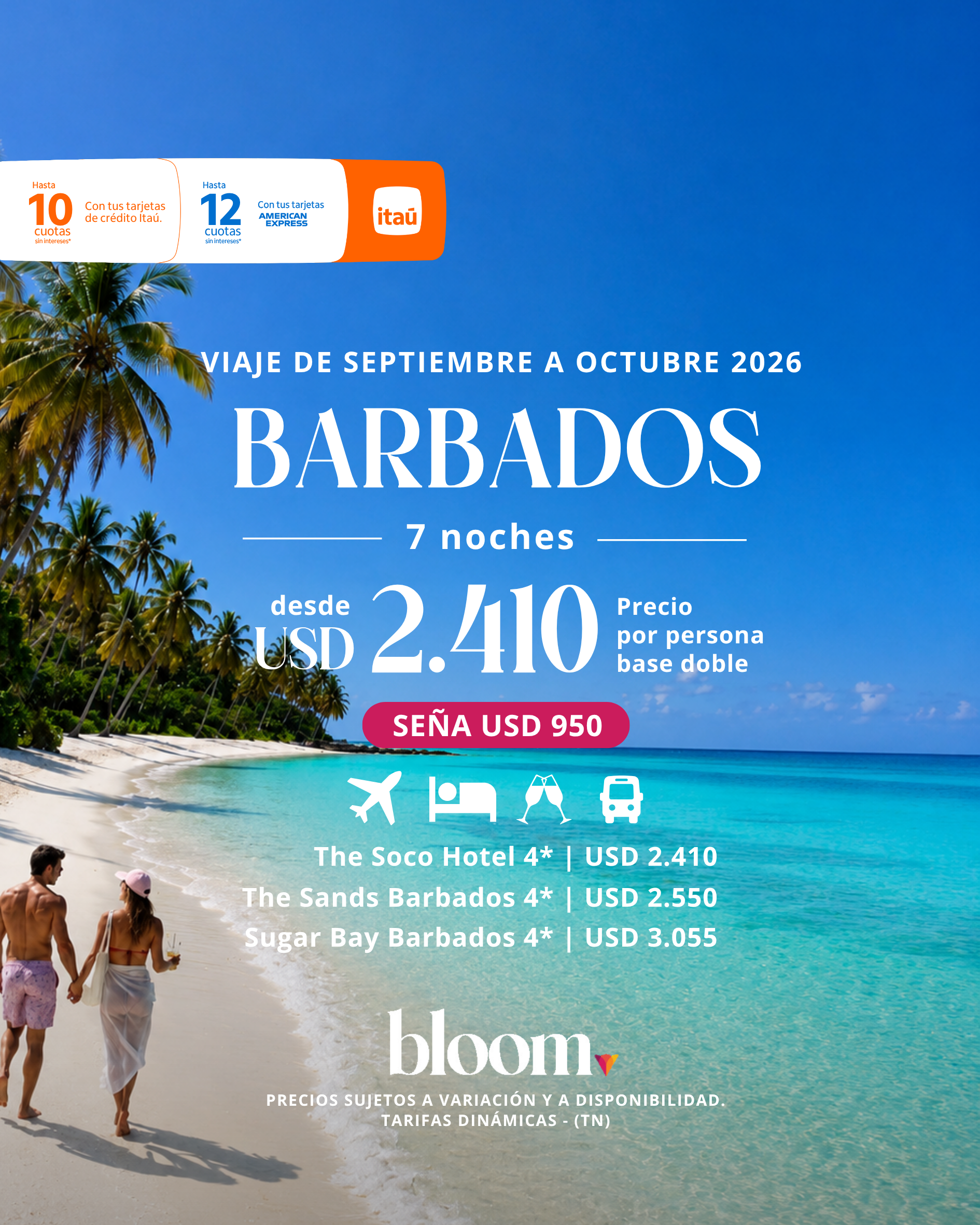 Barbados - Septiembre a Octubre 2026 - 7 noches