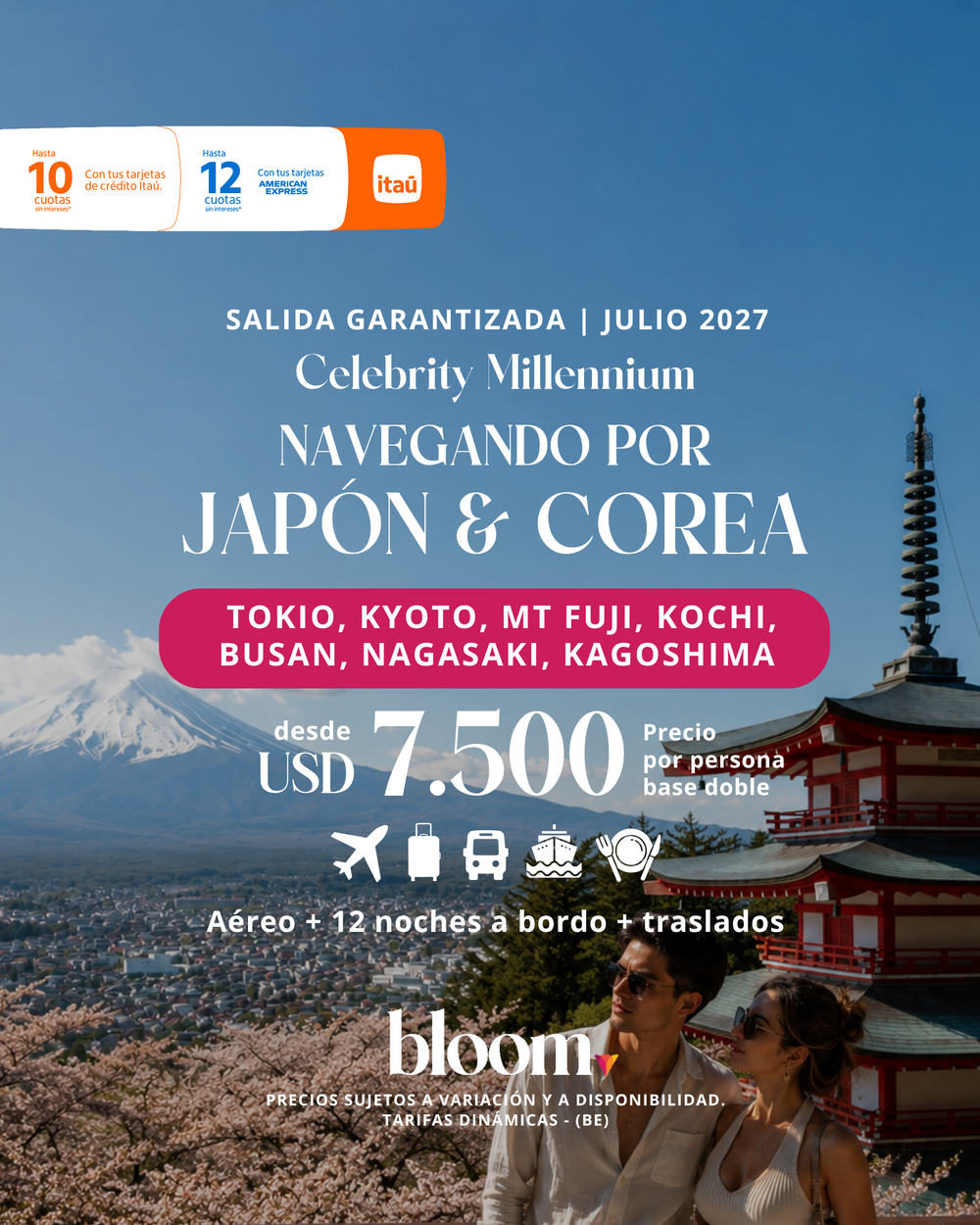 Japón & Corea - 12 noches a bordo - Julio 2027