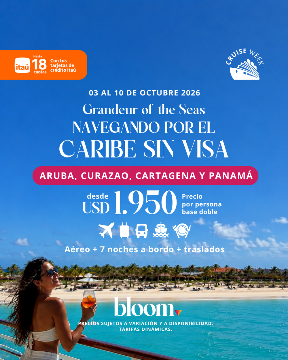 Caribe sin visa - 7 noches a bordo - octubre 2026