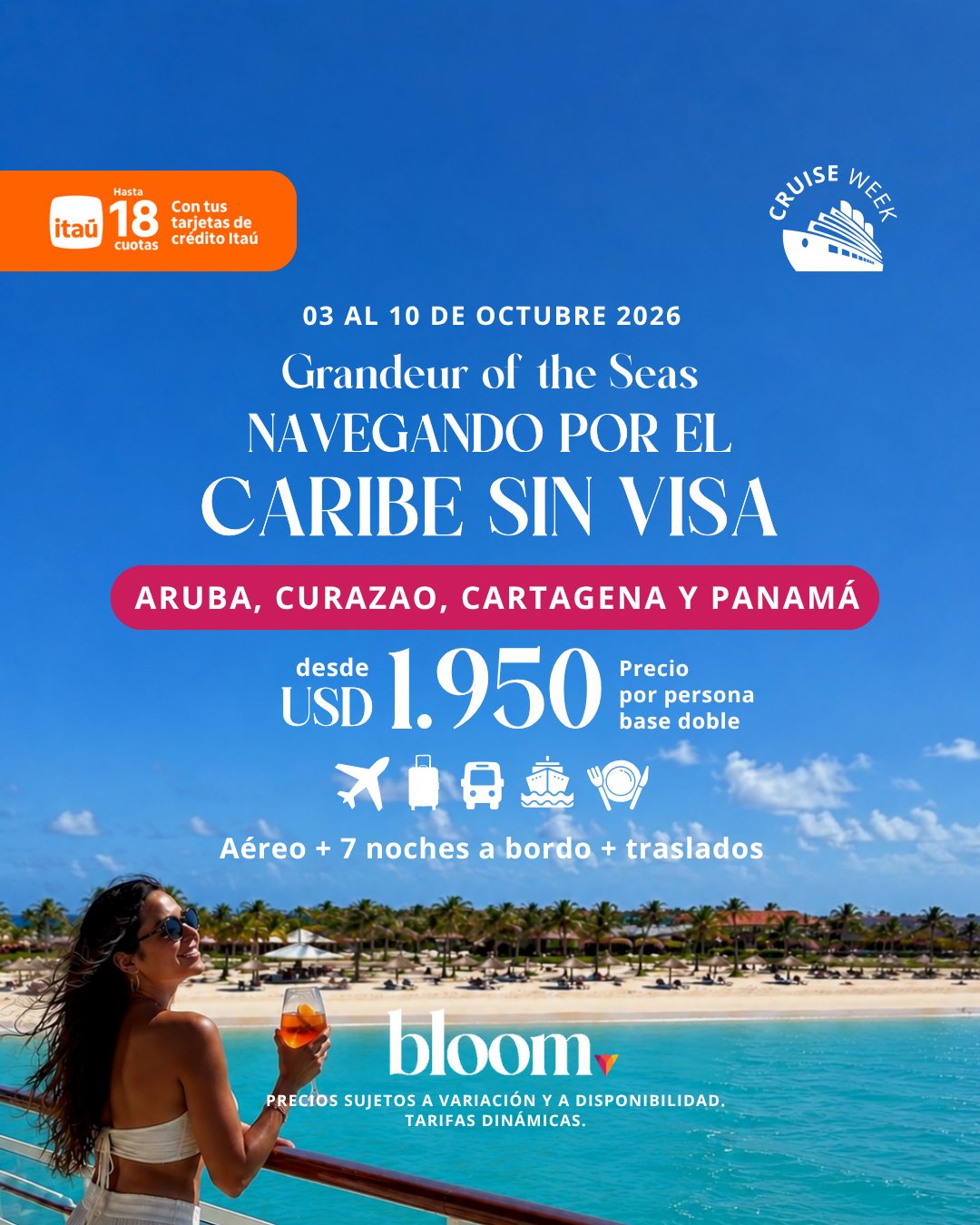 Caribe sin visa - 7 noches a bordo - octubre 2026