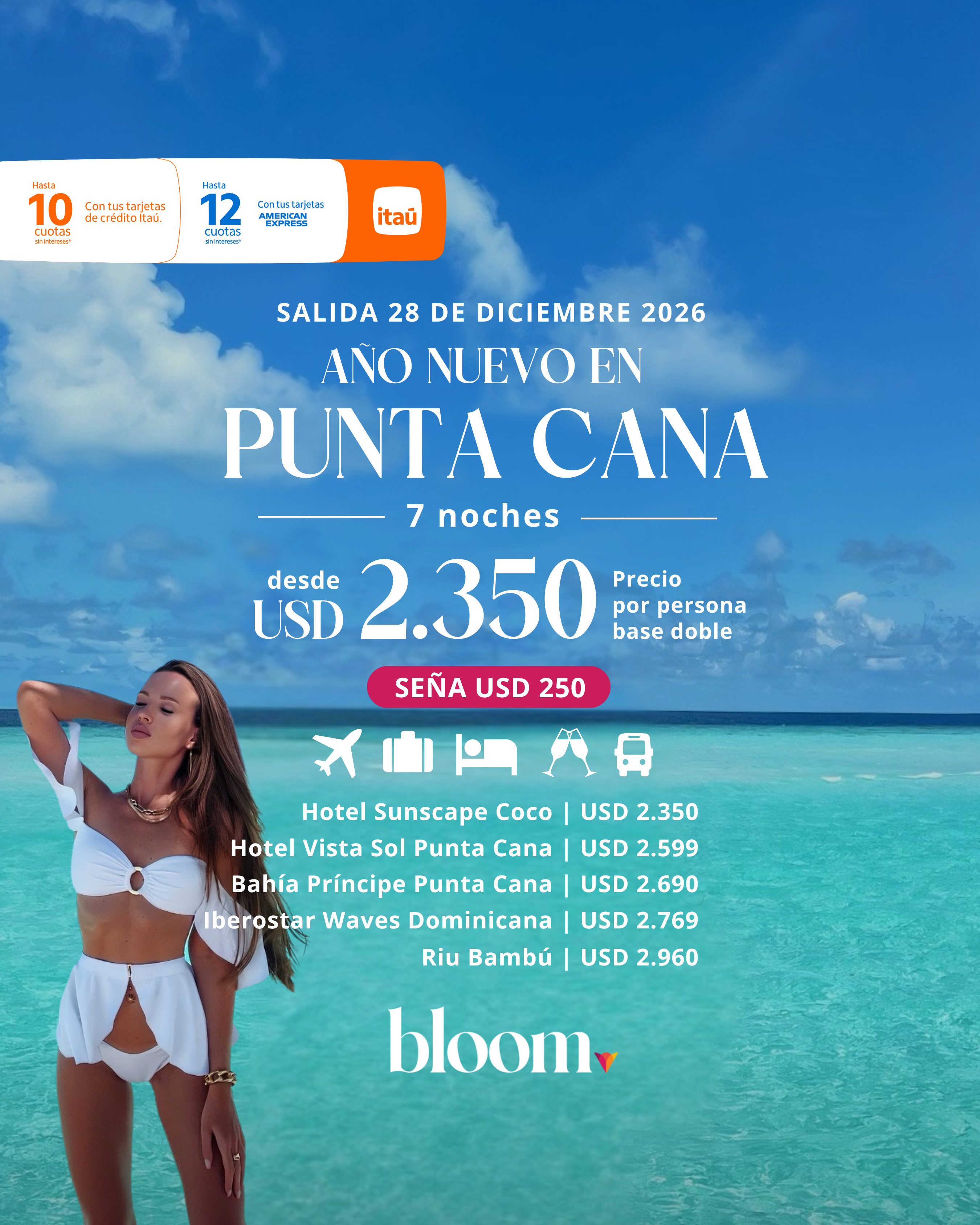 Año nuevo en Punta Cana - Diciembre 2026 - 7 noches